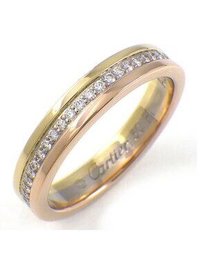 Cartier Ring Vendome Louis Wedding Band Three Color Full Eternity Diamond